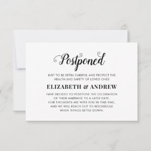 Postponed Wedding Change of Plans Elegant Script Announcement