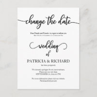 Postponed Wedding Date Announcement Cheap Elegant