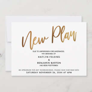 Postponed Wedding Gold "New Plan" Announcement
