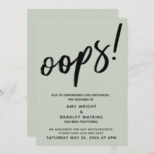Postponed Wedding Humourous "Oops!" Announcement