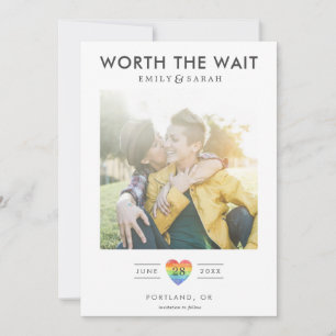 Postponed Wedding LGBTQ Save the Date with Photo