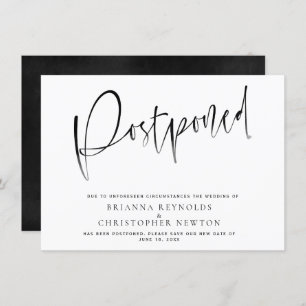 Postponed wedding New Date announcement card