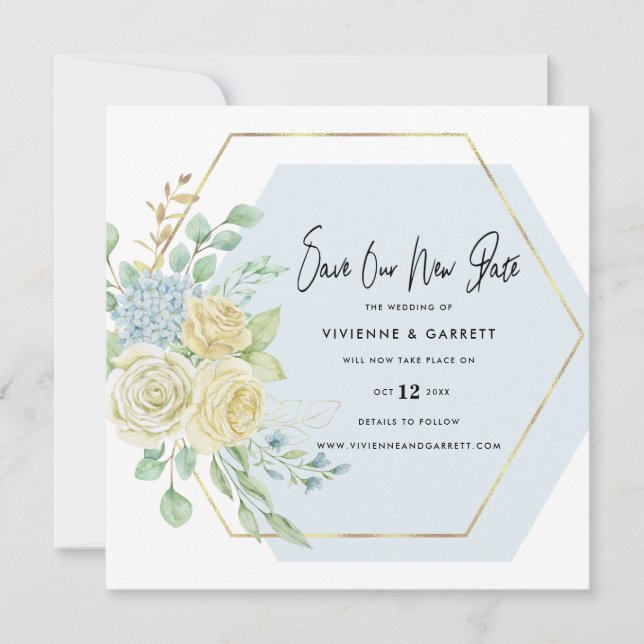 Postponed Wedding New Date Wedding Save The Date (Front)