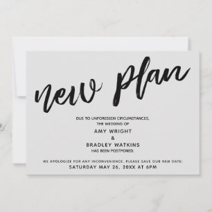 Postponed Wedding New Plan Grey Announcement