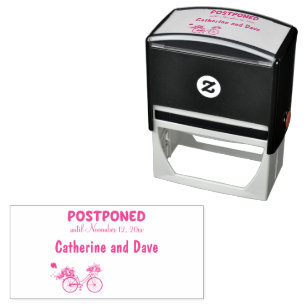 POSTPONED Wedding Special Event Custom Date Bike Self-inking Stamp