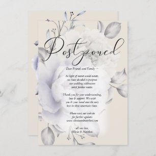 Postponed Wedding Watercolor Lilac Peony Invitation
