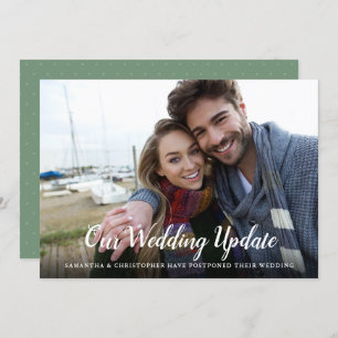 Postponed Wedding with Photo Calligraphy Invitation