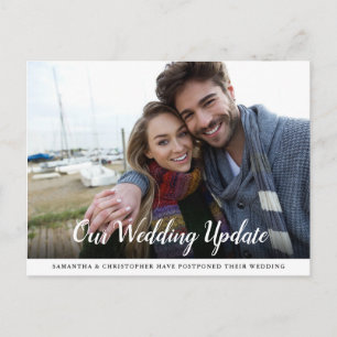 Postponed Wedding with Photo Calligraphy Postcard