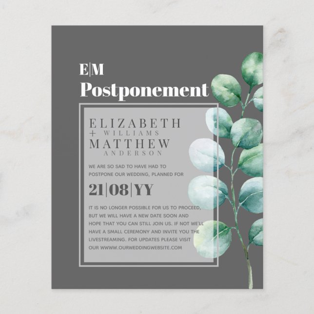 Postponement Eucalyptus Greenery Change of Plans (Front)