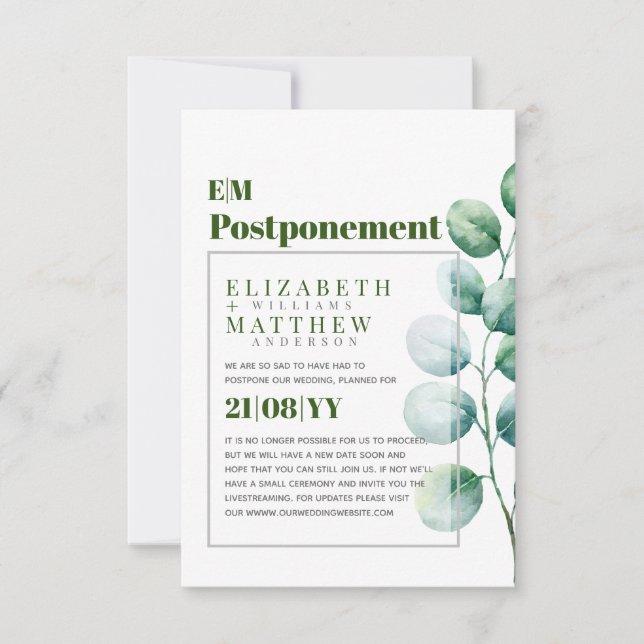 Postponement Eucalyptus Greenery Change of Plans (Front)