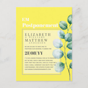Postponement Eucalyptus Greenery Change of Plans Postcard