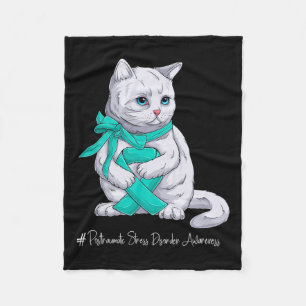 Posttraumatic Stress Disorder Awareness Month Teal Fleece Blanket