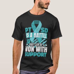 Posttraumatic Stress Disorder Teal Ribbon Ptsd Awa T-Shirt