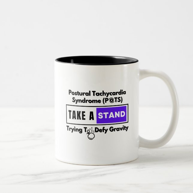 Postural Tachycardia Syndrome (POTS) Defy Gravity Two-Tone Coffee Mug (Right)