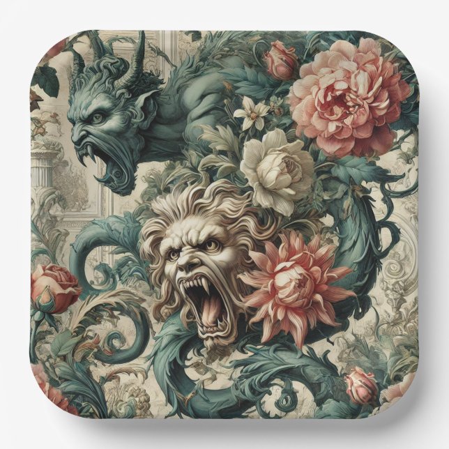 Posture of Perdition – Gothic Victorian Paper Plate (Front)