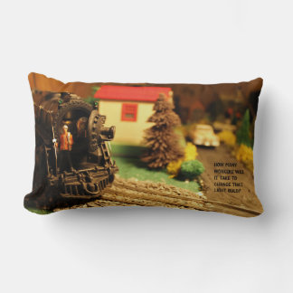 Postwar Lionel Model Train Scene - Pillow