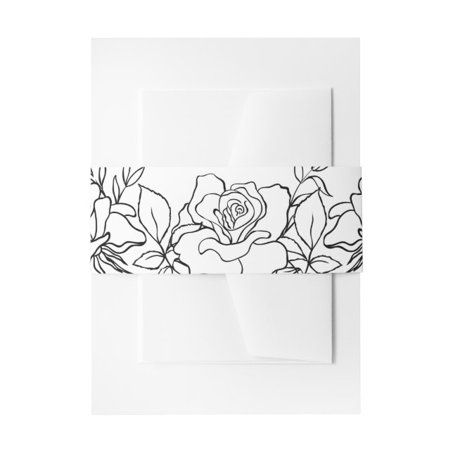 Posy Of Roses Wedding Invitation Suite Invitation Belly Band (Front Example)