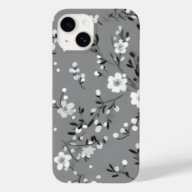 Posy Print On Grey Case-Mate iPhone Case (Back)