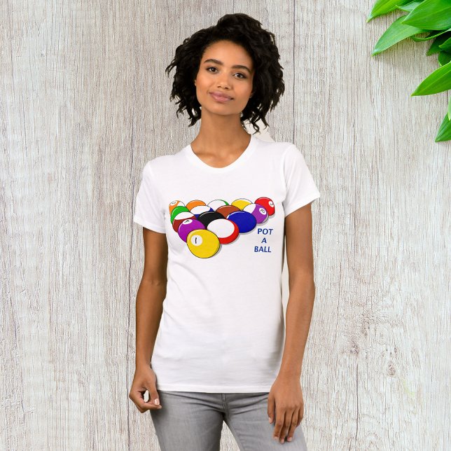 Pot A Ball Billiards Womens T-Shirt (Creator Uploaded)