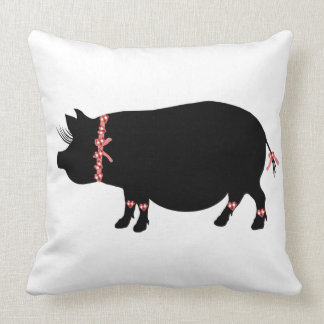 Pot Bellied Pig (Red) Cushion