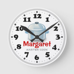 Pot   Cute Kitchen Personalizable Gifts Round Clock