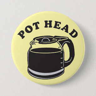 pot head 7.5 cm round badge