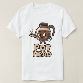 Pot Head Cute Kawaii Cafe Funny Coffee Lover Gift T-Shirt