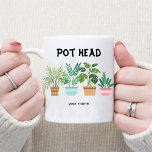 Pot Head / Gardener Mum Crazy Plant Lady Coffee Mug<br><div class="desc">This Coffee Mug features a Water colour Pot tree design. with a text and personalised name. Best Gift for Crazy Plant Lady.</div>