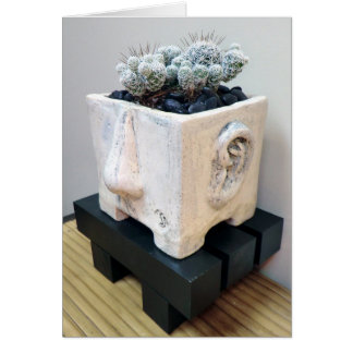 Pot Head with Thimble Cactus by Succulent Designs