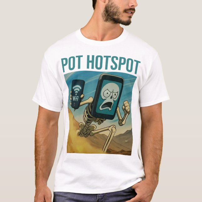 Pot Hotspot Skeleton Spicy Meme Chaos T-Shirt (Front)