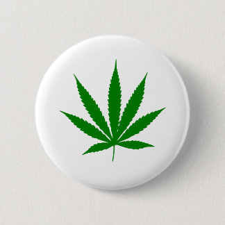 Pot leaf 6 cm round badge