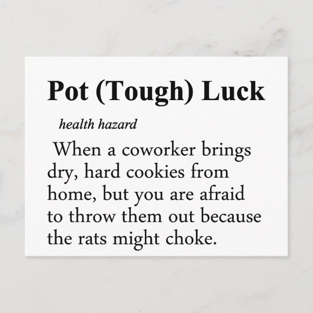 Pot Luck Definition Postcard (Front)