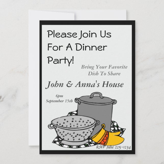 Pot Luck Dinner Invitation (Front)