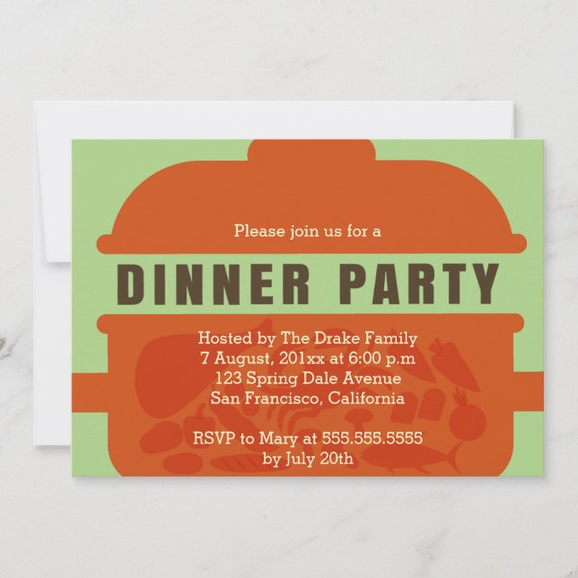 Pot Luck Dinner Party Invitation (Front)