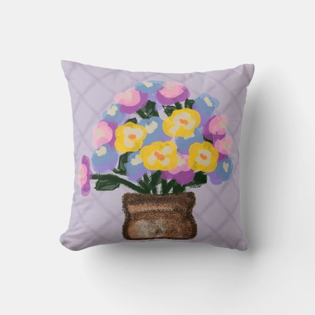 Pot of Flowers Cushion (Front)