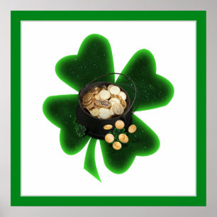 Pot of Gold and Big Shamrock Poster