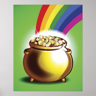 Pot of gold and rainbow poster