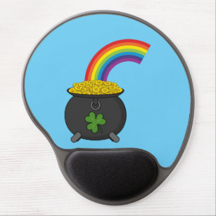 Pot of Gold Rainbow Cartoon Gel Mouse Pad
