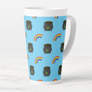 Pot of Gold Rainbow Cartoon Latte Mug