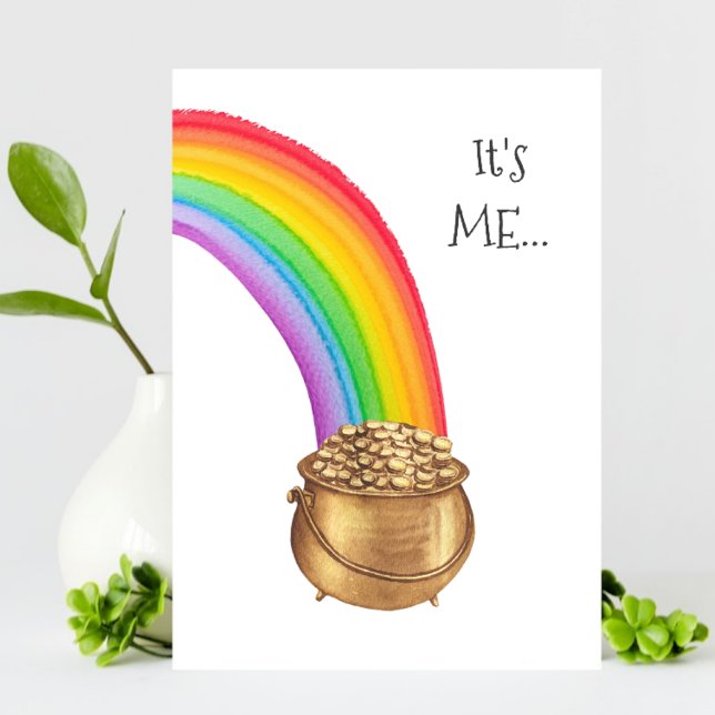 Pot of Gold Rainbow Funny St Patricks Day Card (Creator Uploaded)