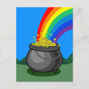 Pot of Gold & Rainbow Postcard