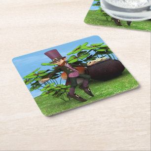 Pot of Gold Square Paper Coaster
