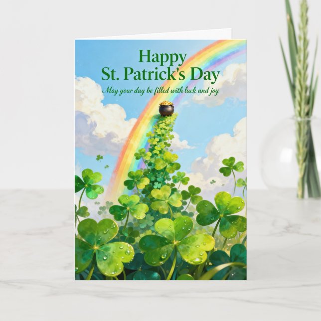 Pot of Gold St. Patrick's Day Holiday Card (Front)