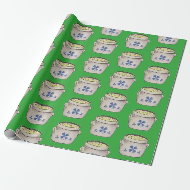Pot of Gold Wrapping Paper (Unrolled)