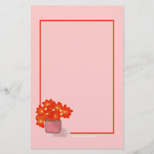 Pot of Painted Daisies Stationery