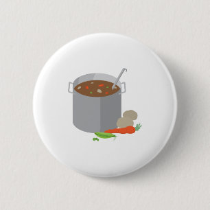 Pot Of Soup 6 Cm Round Badge