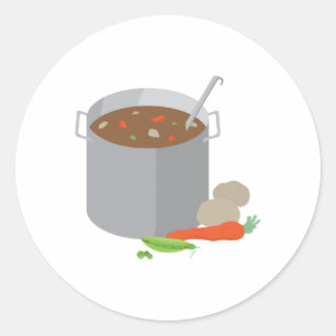 Pot Of Soup Classic Round Sticker