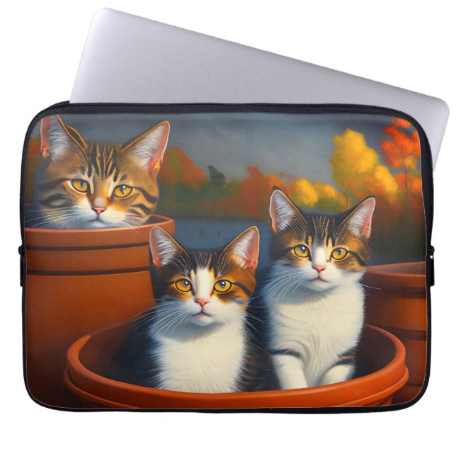 Pot Plant Kittens, Laptop Sleeve (Front)