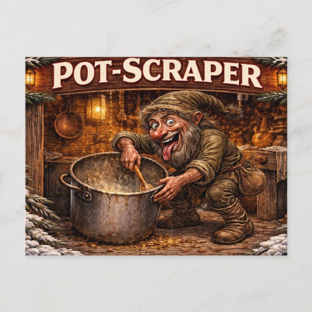 Pot Scraper Icelandic Yule Lad  Holiday Postcard (Front)