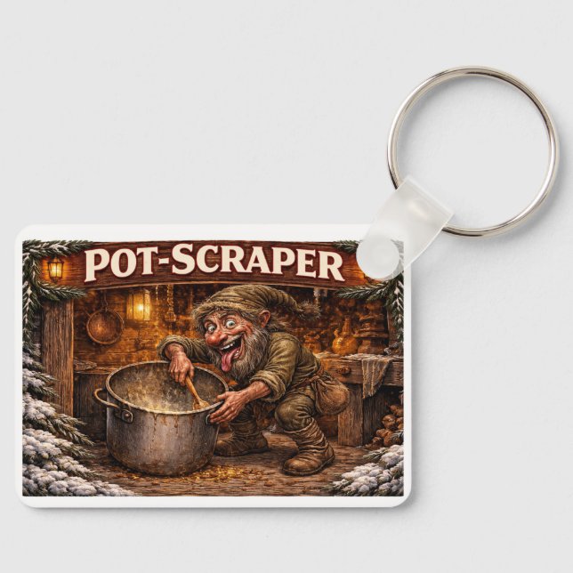 Pot Scraper Icelandic Yule Lad  Key Ring (Front)